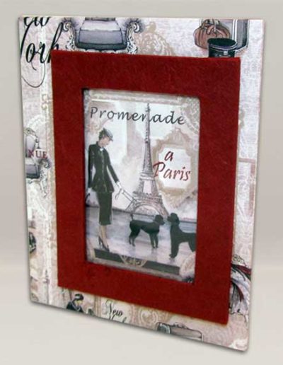 Portafoto artigianale con carta stampata in stile vintage