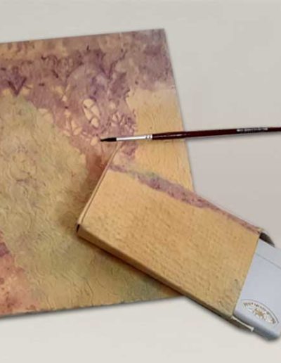Quaderno per acquarello fatto a mano , con scatolina portacolori e pennello. Handmade