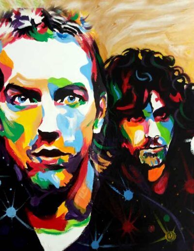 Ritratto pop art dei Coldplay
